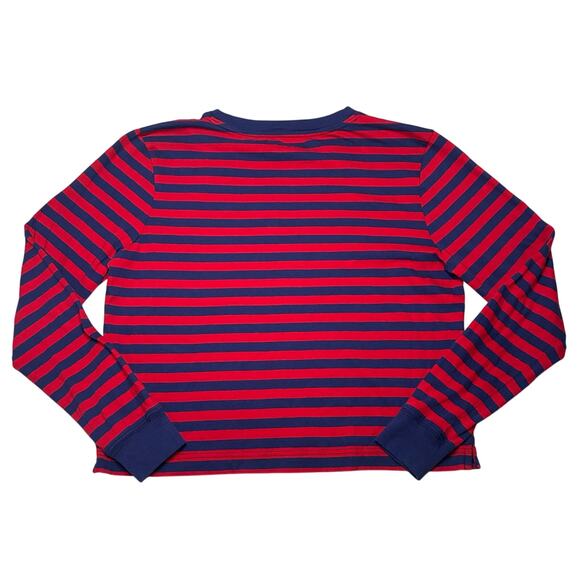 J.Crew Vintage Jersey Stripe Long Sleeve Tee Navy Red Cotton Small NWT - Picture 3 of 6
